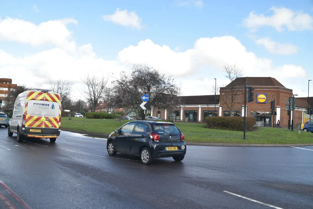 The Rosehill roundabout, where the A217 meets the A297 on TfL's red-route network